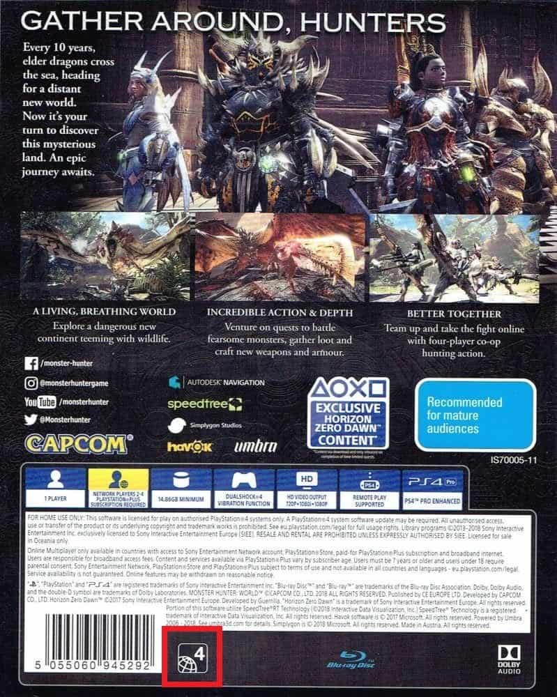 ریجن Region بازی های PS4