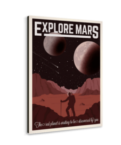 خرید تابلو بوم طرح فضا نوردی در مریخ 2