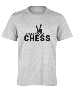 خرید تی شرت خاکستری طرح بازی شطرنج