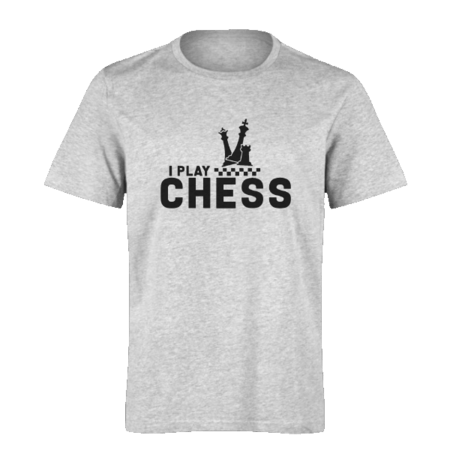 خرید تی شرت خاکستری طرح بازی شطرنج