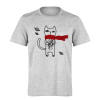 خرید تی شرت خاکستری طرح گربه